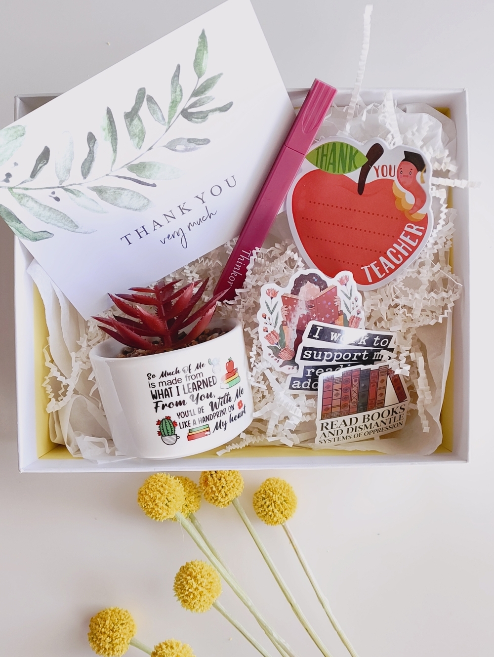 Teacher Appreciation Succulent Cactus Gift Box Set.